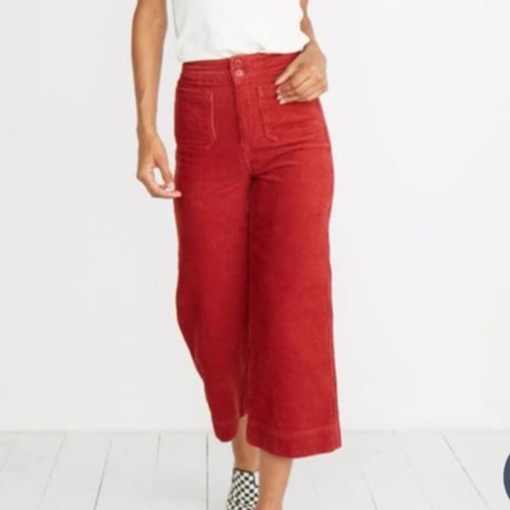 Marine Layer Red Wide Leg Pants